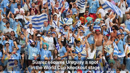 Suarez sends Uruguay into last 16 with hosts Russia