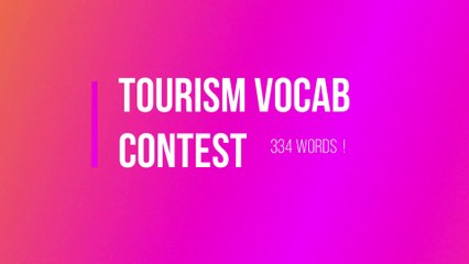 Tourism vocab contest 2018