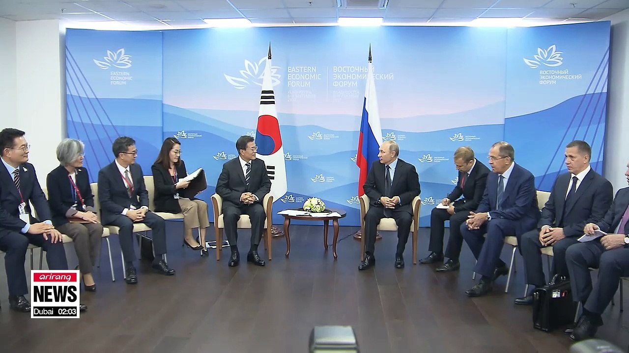 Moon "S. Korea, Russia share common vision: Denuclearization, Joint Prosperity. Seoul, Pyongyang, Moscow economic cooperation could begin once peace is established"
