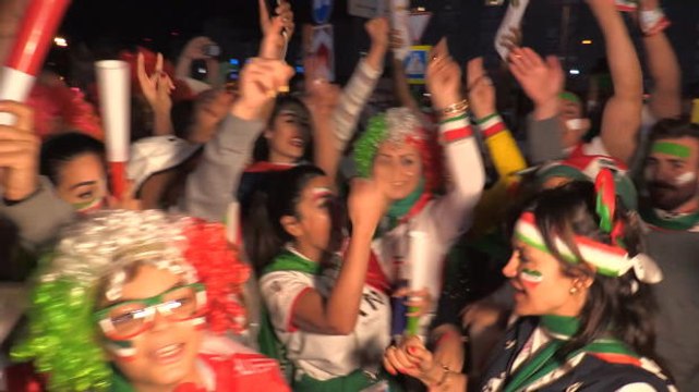 Fan Colour - Iran celebrate Spain defeat like a win