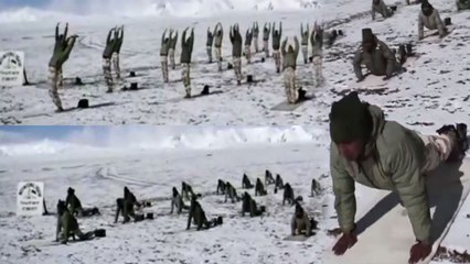 International Yoga Day : Ladakh की बर्फीली पहाड़ी पर Indian Army ने किया Yoga | वनइंडिया हिंदी