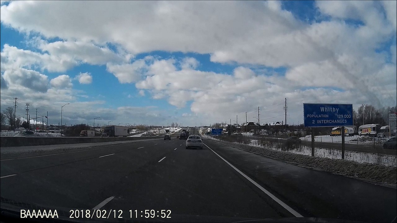 Ice hits windshield