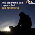 Capture every adventure with your BFF — even after the sun goes down! ⛺ Simon the backpacking Kitty and his dad JJ Yosh captured in low light #withGalaxy : G