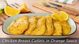 Chicken Breast Cutlets in Orange Sauce - Breaded Chicken in Orange Sauce Recipe
