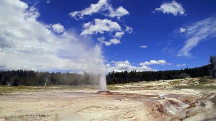 Pink Cone Geyser eruption time lapse (1:31-3:14 PM, 12 June 2017) (HD)