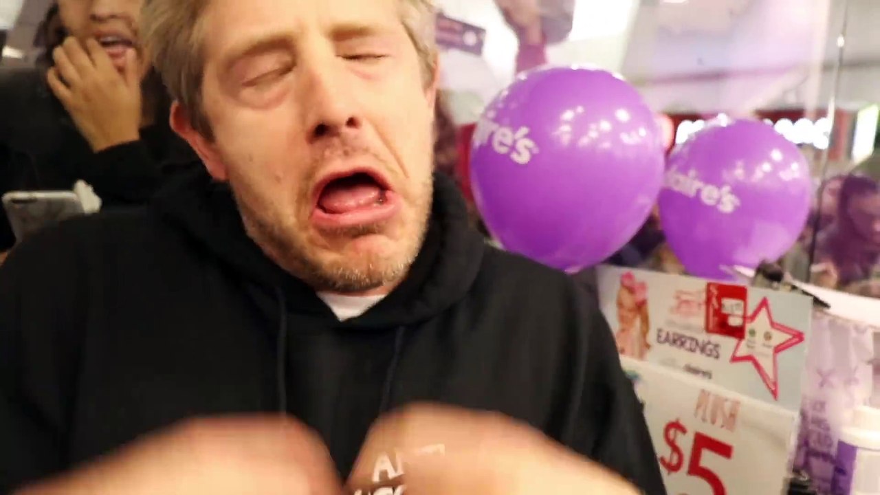DAD GETS HIS FIRST PIERCING!! (FREAKOUT)