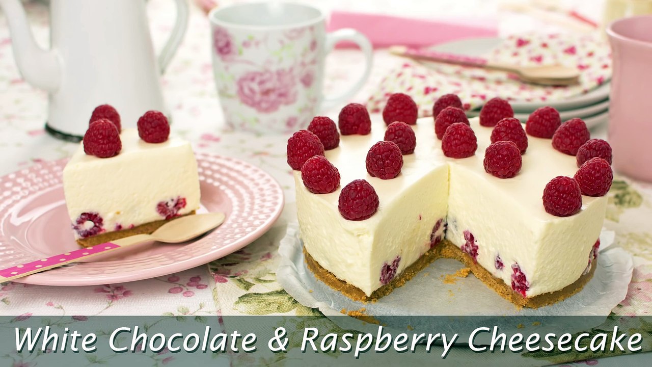 White Chocolate & Raspberry Cheesecake - Easy No-Bake Cheesecake Recipe