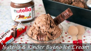 Nutella & Kinder Bueno Ice Cream - How to Make Nutella Ice Cream (Just 4 Ingredients!)