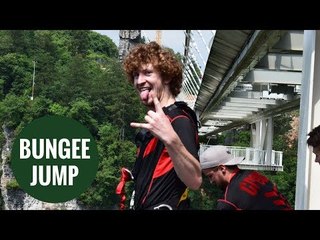 Thrillseeker takes leap of faith as he jumps off the world's tallest footbridge