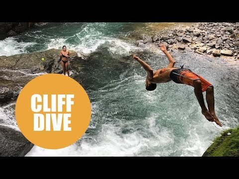 Divers who jump off some of the biggest waterfall cliffs in Costa Rica.