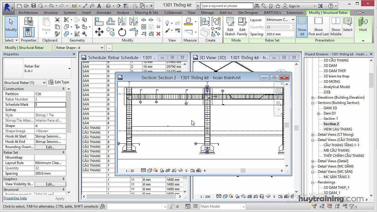 1304. _Quản lý về đánh số thép trong Revit  mp4