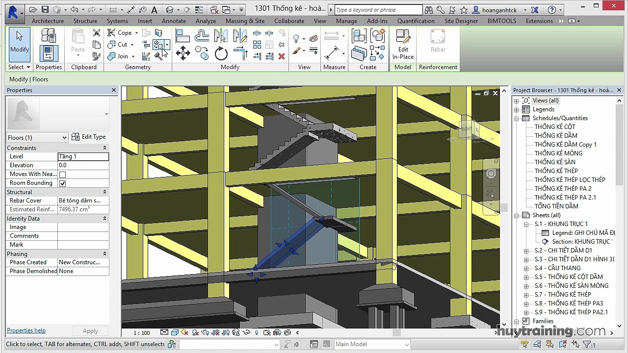1310. _Tính khối lượng ván khuôn trong Revit  mp4