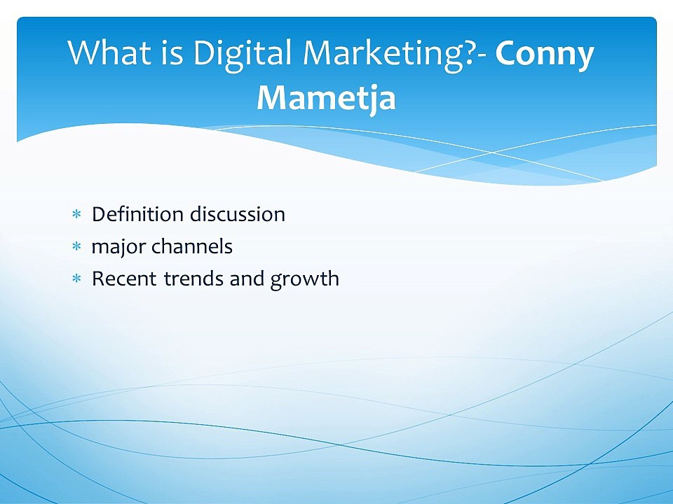 Digital Marketing Course- Conny Mametja