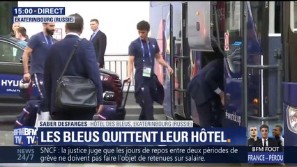 Les Bleus s'apprêtent à quitter leur hôtel pour rejoindre le stade d'Ekaterinbourg