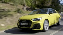 The new Audi A1 Sportback Driving Video in Python yellow