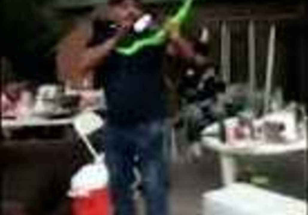 Dad Makes His Son Proud by Catching a Beer and Chugging It