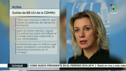 Rusia critica salida de EE.UU. del Consejo de DD.HH. de la ONU