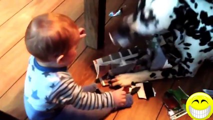 Bebes riéndose de animales