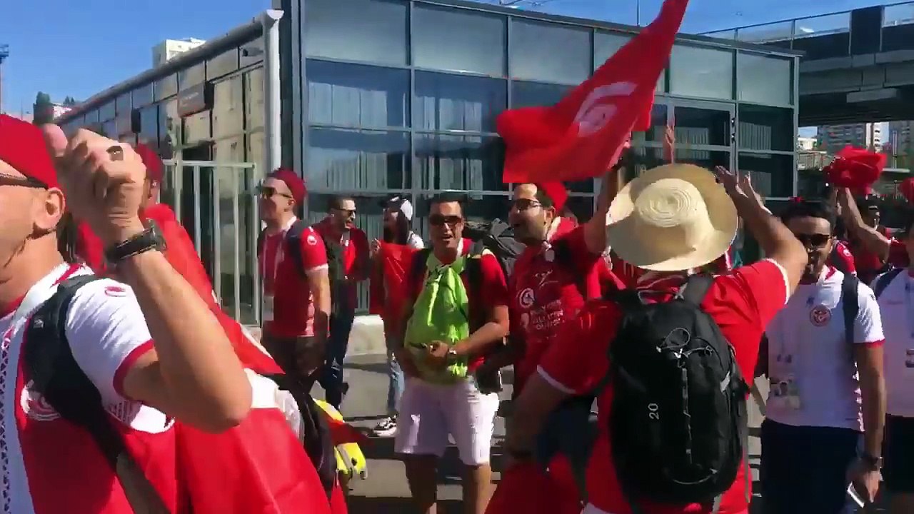 English & Tunisian fans in World Cup Russia 2018