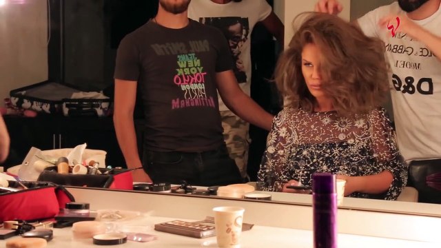 نيكول سابا في كواليس جلسة تصويرها مع لها