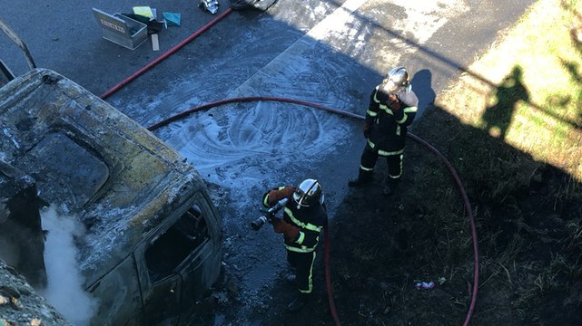 Feu de camion sur la RN165