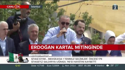Cumhurbaşkanı Erdoğan Kartal mitinginde