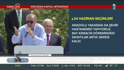 Cumhurbaşkanı Erdoğan Kartal mitinginde