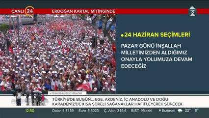 Cumhurbaşkanı Erdoğan Kartal mitinginde