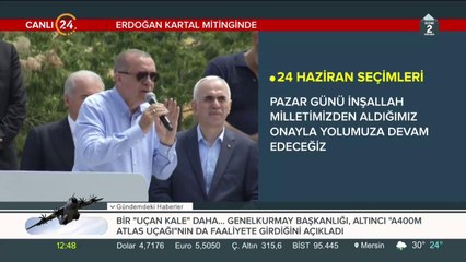 Cumhurbaşkanı Erdoğan Kartal mitinginde