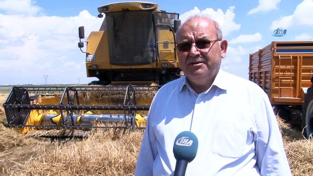 Tahıl ambarı Konya Ovasında arpa hasadı başladı...Hasat havadan görüntülendi