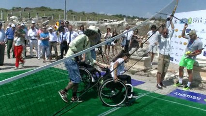 5 bin yıllık tarihi Perge’nin surları arasında ilk tenis maçı