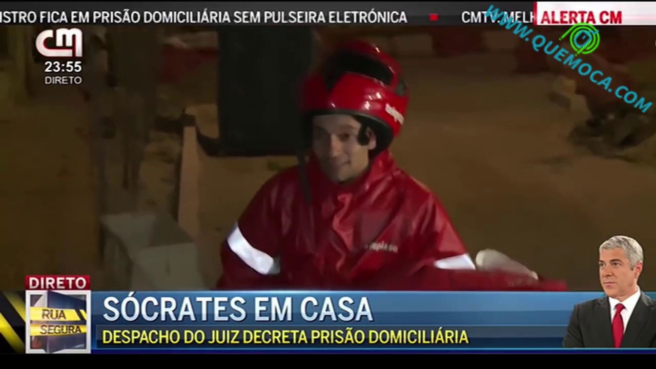 Engenheiro José Sócrates pede uma pizza e CMTV faz reportagem