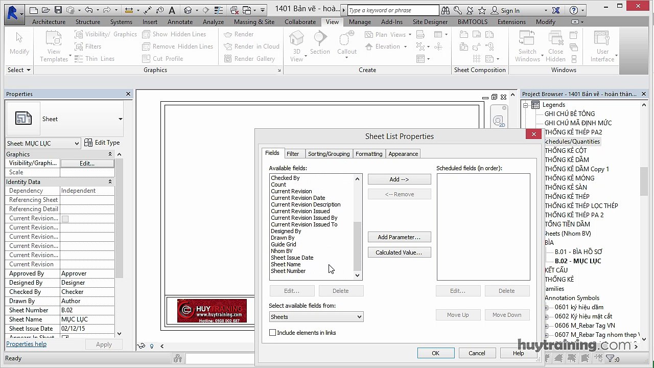 1404. _Quản lý bản vẽ trong Revit  mp4