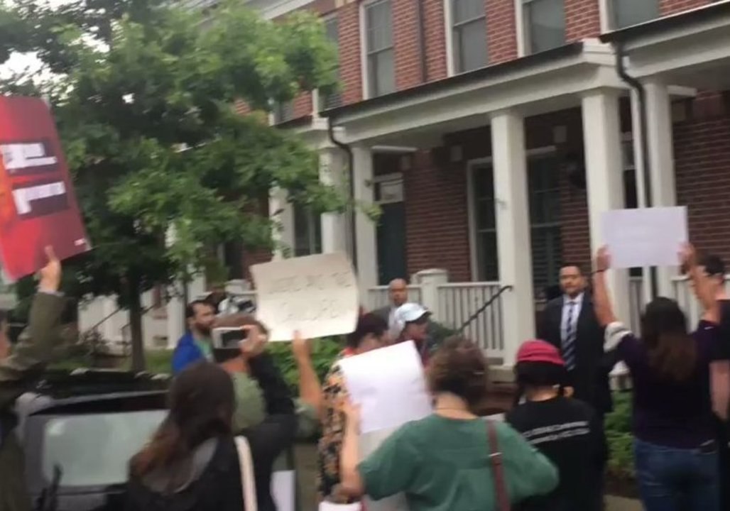 Protesters Play Sounds of Crying Migrant Children Outside DHS Secretary Kirstjen Nielsen's House