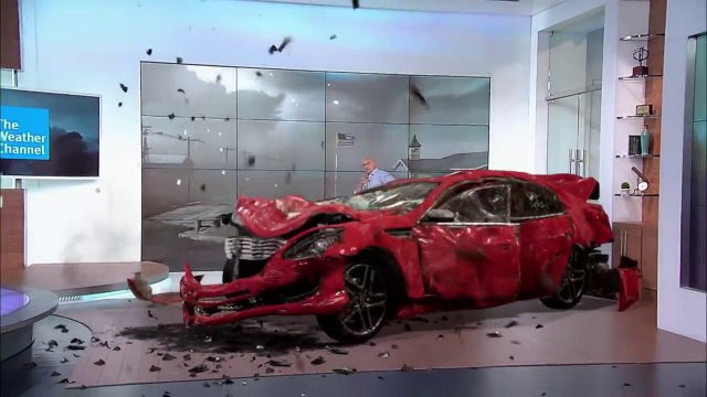 3D : une tornade détruit ce plateau TV ! Superbe simulation !