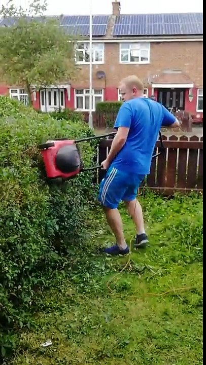 Tailler la haie... avec la TONDEUSE !!!