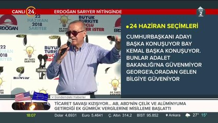 Cumhurbaşkanı Erdoğan, Sarıyer mitinginde