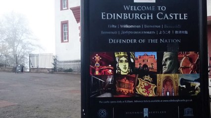 Edinburgh Castle completely obscured by fog