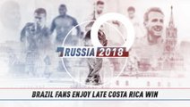 Fan Colour - Brazil fans enjoy late Costa Rica win