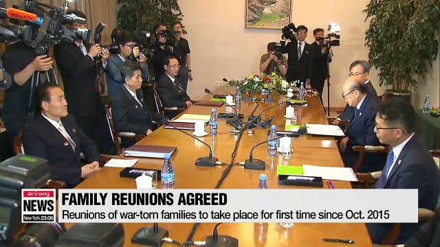 Two Koreas to hold reunions of war-torn families for 7 days starting Aug. 20
