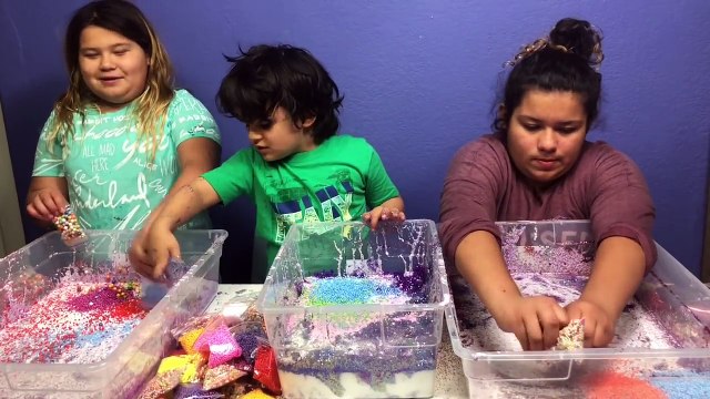 MAKING BIRTHDAY SLIME WITH OUR LITTLE BROTHER - DIY 3 GALLONS OF BIRTHDAY SLIME
