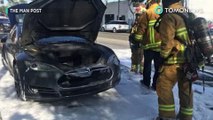 Tesla Model S terbakar di jalanan Los Angeles - TomoNews