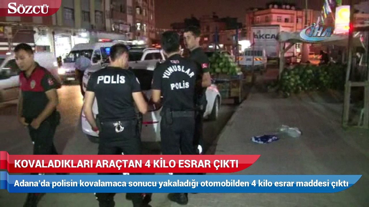 Kovaladıkları araçtan 4 kilo esrar çıktı