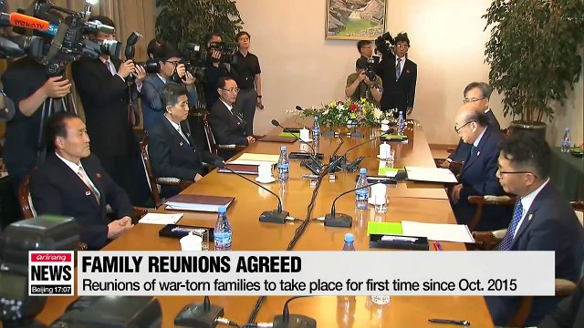 Two Koreas to hold reunions of war-torn families for 7 days starting Aug. 20