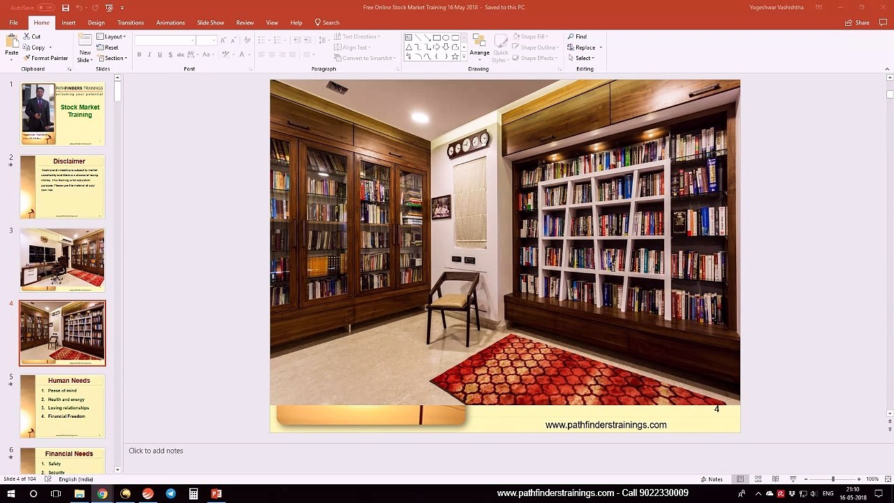 Free Online Stock Market Webinar By Yogeshwar Vashishtha (M.Tech.IIT) on 16May18 (Part-1 of  2)