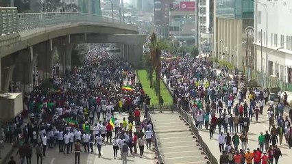 Etiyopya Başbakanı Abiy Ahmed'e Destek Gösterisi - Addis