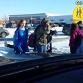 This dad filmed an icy path at his kid's school and the result is hilarious! Credit: JukinVideo