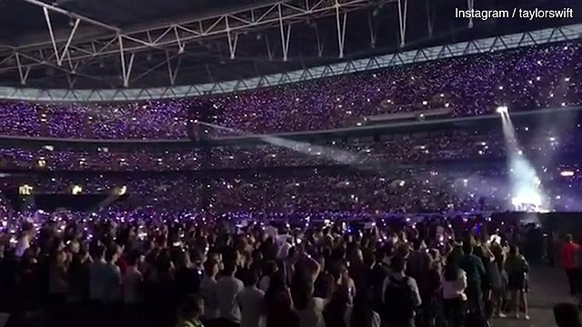 Taylor Swift shares video of fans cheering in Wembley Stadium