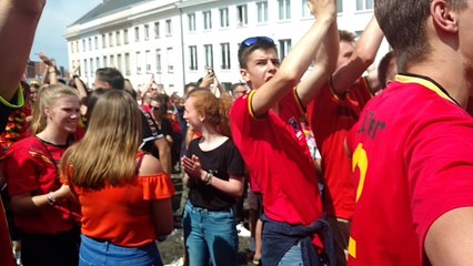 La fiesta à Tournai à la fin du match Belgique-Tunisie