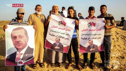 Gazzelilerden Cumhurbaşkanı Erdoğan'a teşekkür ve sevgi gösterisi